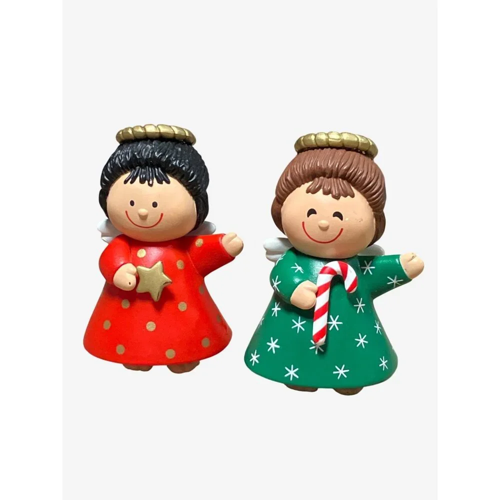 Hallmark Red Green Christmas Angel Salt and Pepper Shaker Set